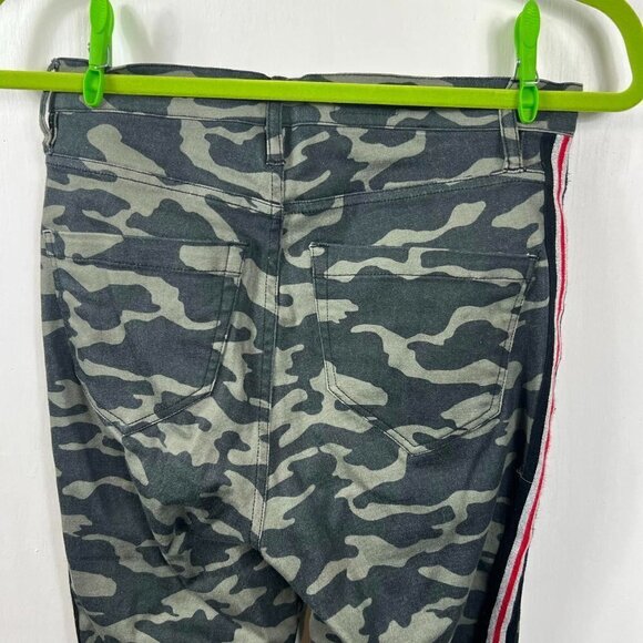 Nicole Miller Camouflage Cropped Skinny Denim Pants with Side Stripes Size 27 - Picture 9 of 11